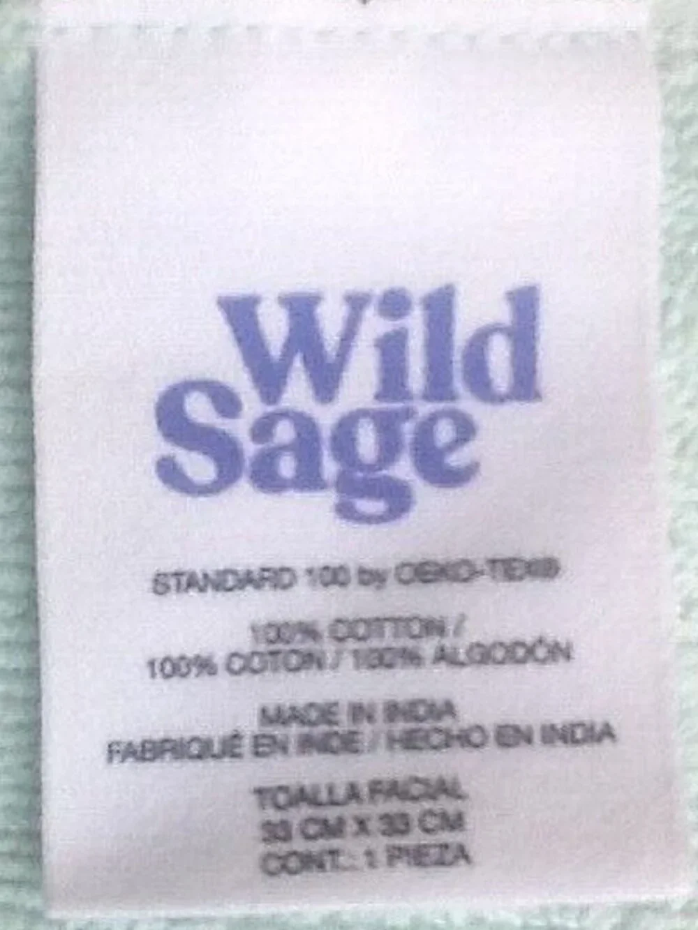 3 Wild Sage Florence Embossed Flowers Cotton Washcloths in MINT GREEN w/ Fringe